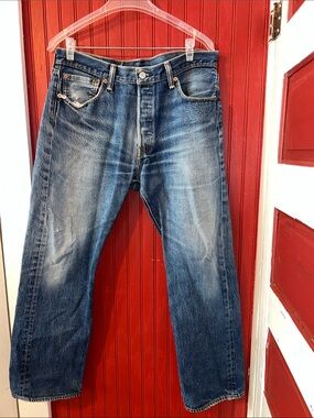 Levi's 501 Faded Blue Straight-Leg Jeans 34x30